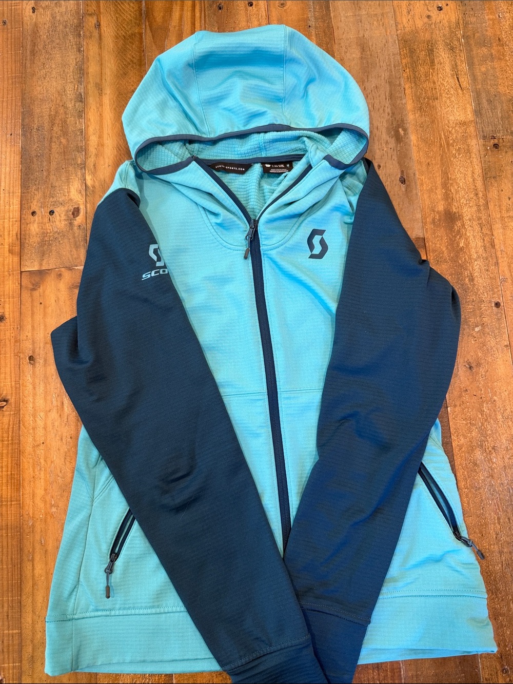 Scott Women's Hooded Zip Jacket - Aqua & Navy